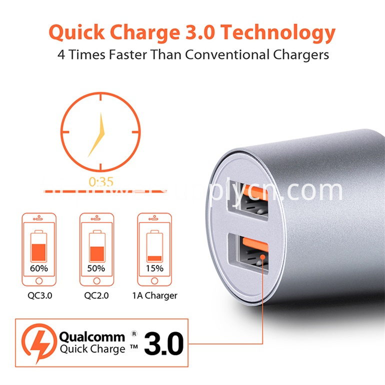 2usb पोर्ट्स कार चार्जर सपोर्ट Huawei Fcp 2usb Ports Car Charger Support Huawei Fcp